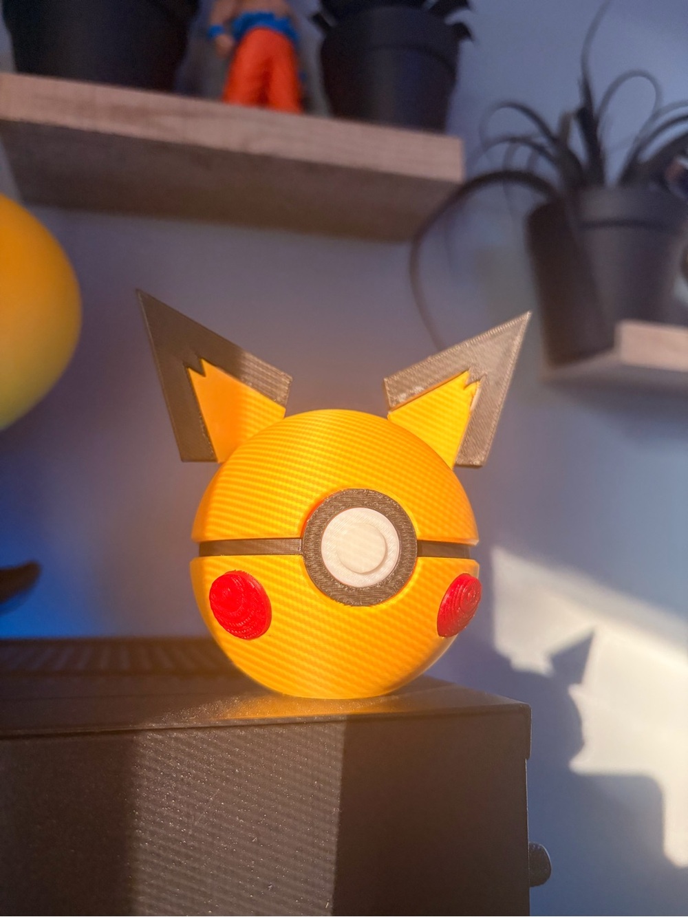 3D Printed Pikachu-Inspired Decorative Figure - Yellow & Black